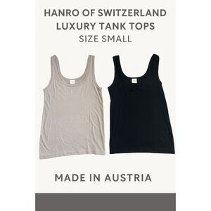 Hanro of Switzerland Women’s Tank Tops – Sz S/38 – Black & Taupe Made in Austria